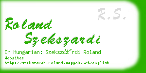 roland szekszardi business card